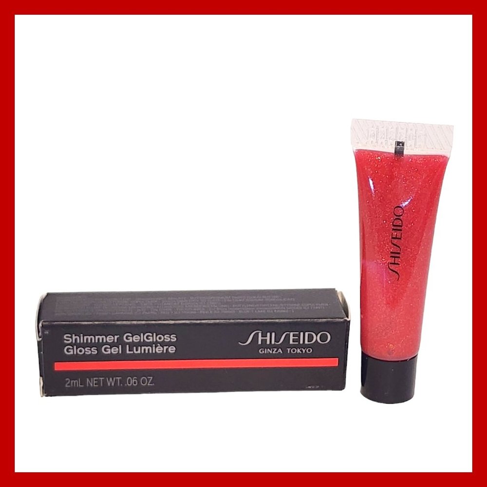 Shiseido Shimmer Gelgloss 07 Shin-Ku Red Travel Size‎ Mini Lip Gloss